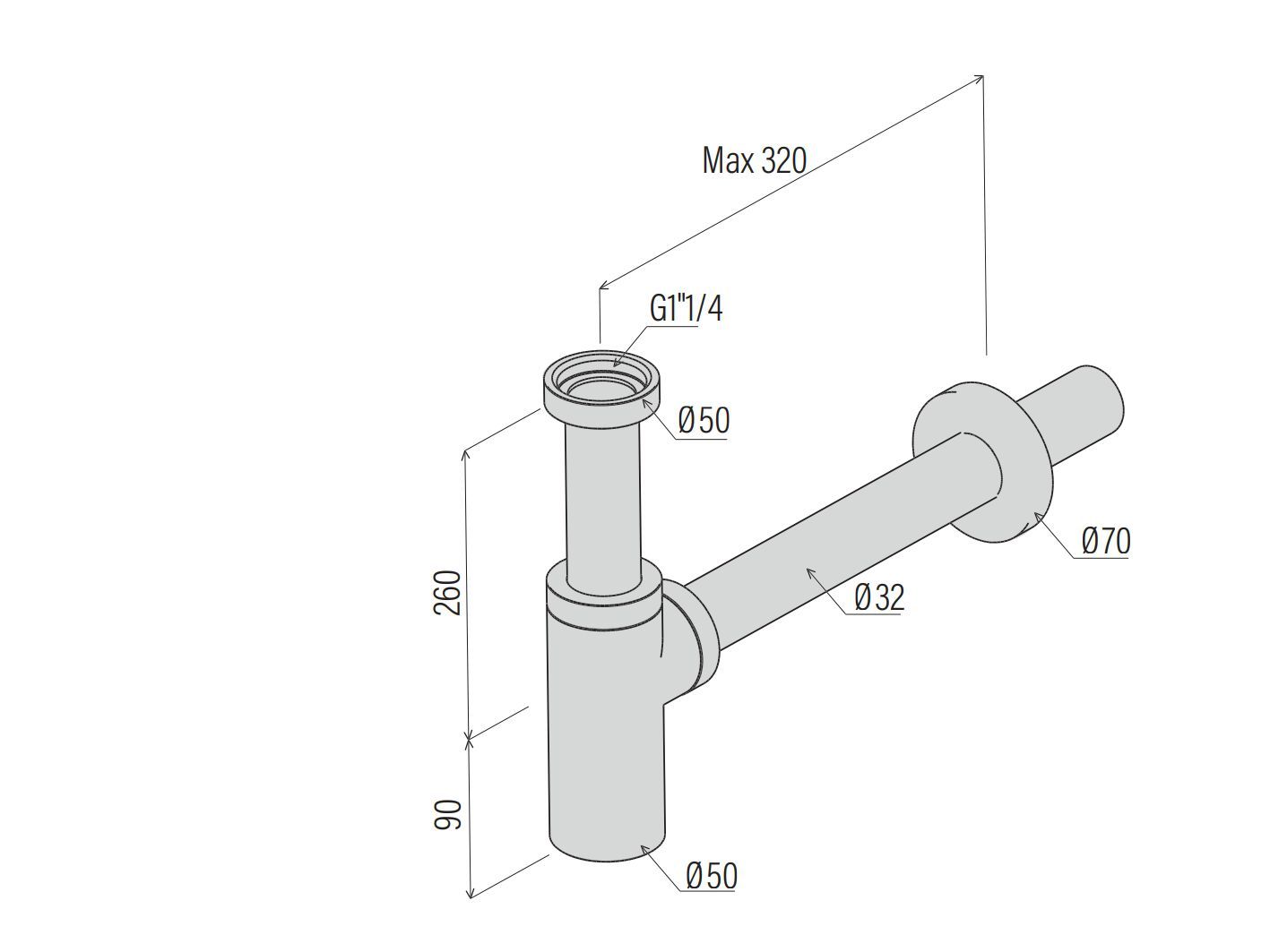 Сифон из нержавеющей стали для умывальника Amphora катушка ARCH-00144999 - Вид №2