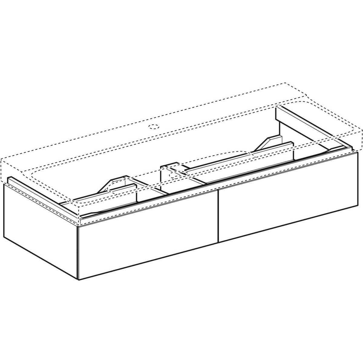 Двойной подвесной умывальник с ящиками Geberit Xeno2 ARCH-00014308 - Вид №3