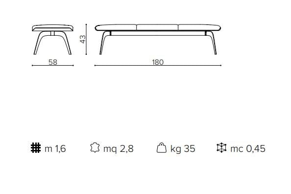 Мягкая скамья True Design Millepiedi ARCH-00089960 - Вид №7