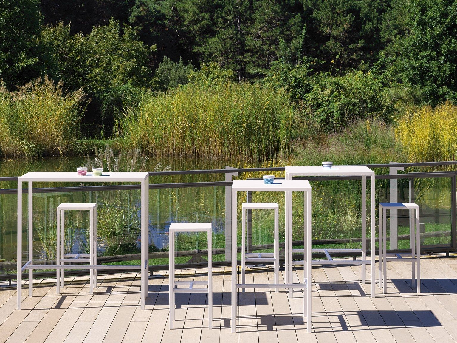 Высокий металлический прямоугольный садовый стол Vermobil SEASIDE ARCH-00139027 - Вид №1