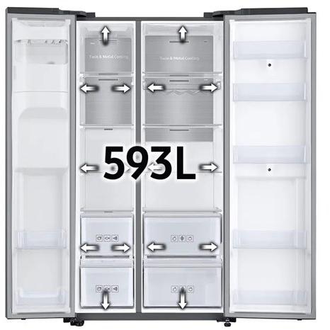 Samsung Home Appliances Двухдверный холодильник no frost класса а ++  Rf56n9740sr  - Вид №18