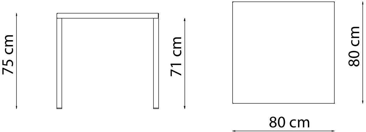 Vermobil Квадратный садовый стол из алюминия Quatris Qta7070 - qta8080 - Вид №7