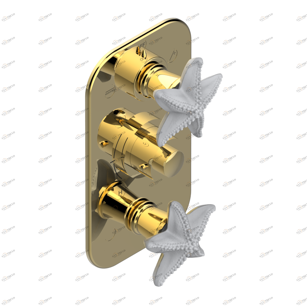 A2C-5540BE Внешняя часть с ручками регулировки для арт. G00-A00-5540AE Thg-paris Oceania Покрытие PVD золотистый цвет A2C 5540BE CAT.F