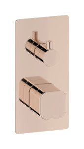 Комплект внешних частей для настенного прогрессивного смесителя на 3 потребителя. WE ARE IB eo312rs_1 Rose Gold Elio