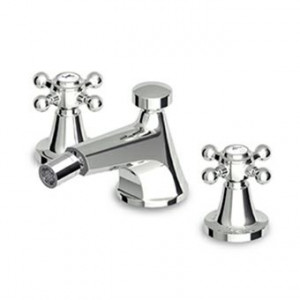 ZAG370 Смеситель для биде на три отверстия с аэратором, слив 1 1/4 ", соединительные шланги Zucchetti Agorà