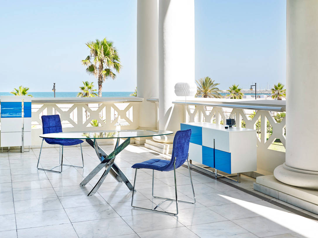 007333 Стол обеденный стеклянный Ø130 Angel Cerda F2133  - Вид №2