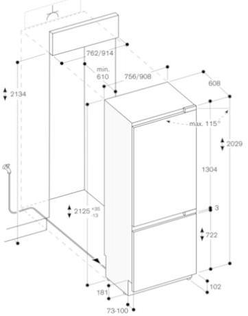 Gaggenau Комбинированный холодильник с морозильной камерой класса а ++ Serie 400 Rb472304 - Вид №2