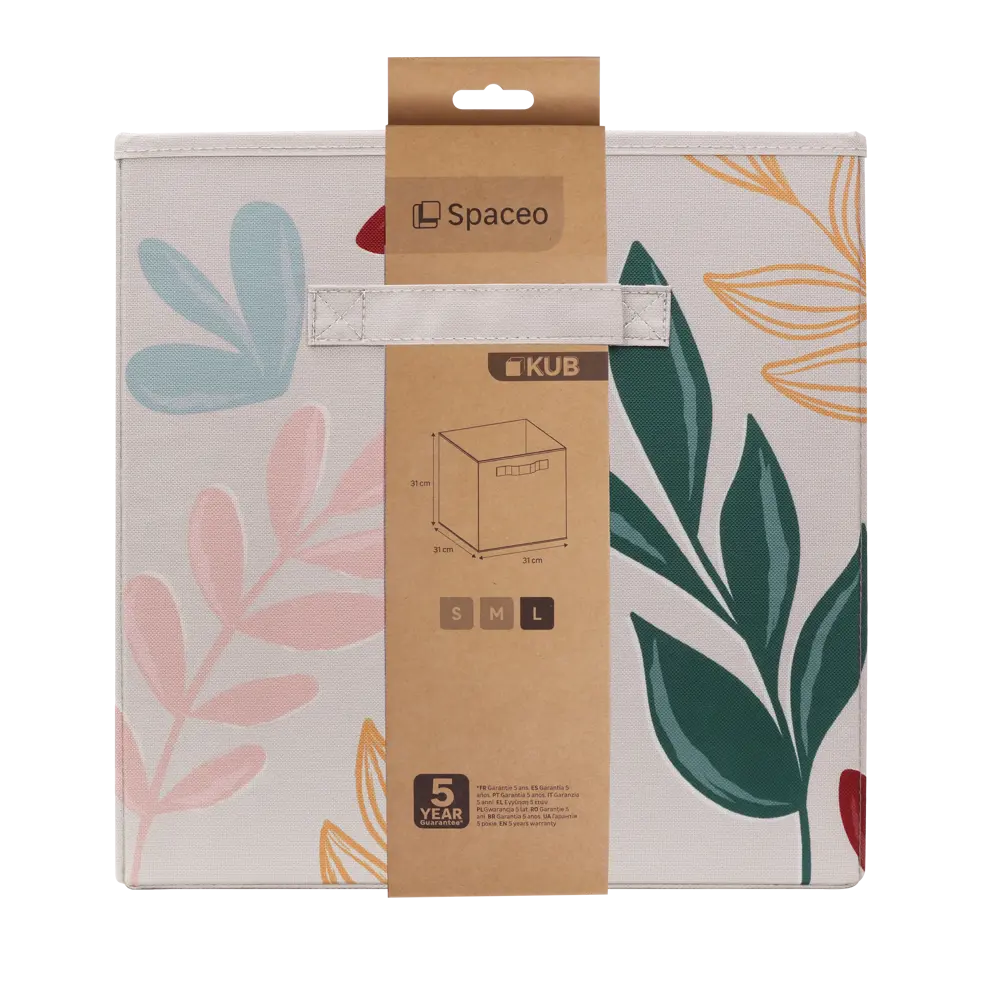 89357882 Короб-органайзер Листья 31x31x31 см полиэстер разноцветный SPACEO STLM-1576296 - Вид №5