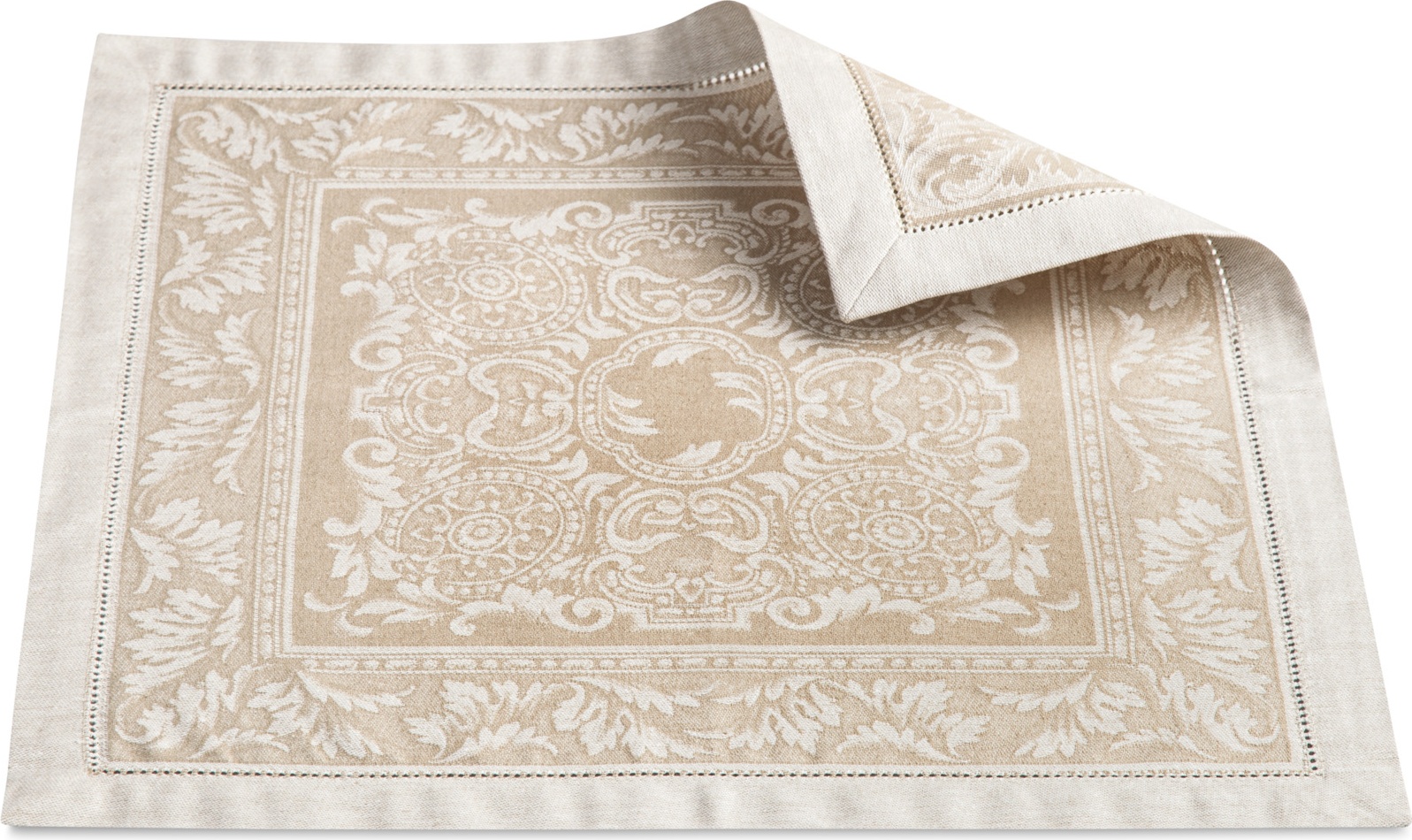 10652862 Яковлевский жаккард Салфетка столовая Яковлевский Жаккард Акантус 45х45см бежевая, полулен Ткань 
