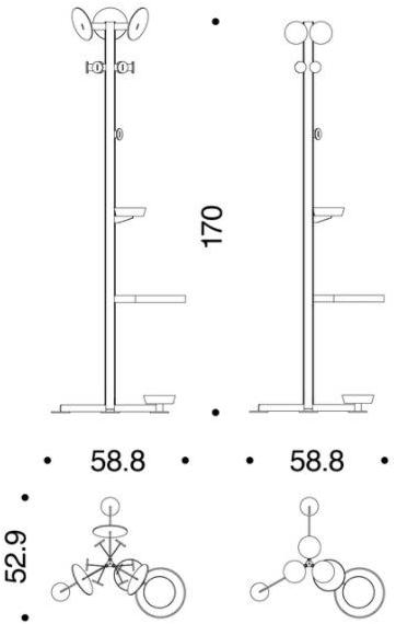 Danese Milano Вешалка из крашеного металла с подставкой для зонтов Familia sun-id-1513373 - Вид №8