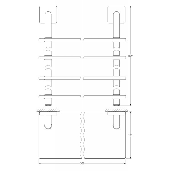Полка 4-х ярусная 30 см Ellux AVANTGARDE AVA 046 sun-id-561815 - Вид №1