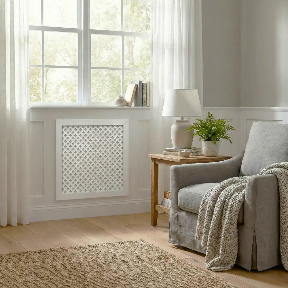 Экран радиатора Готико 60x60 см МДФ цвет белый Santreyd STLM-2050286 - Вид №2