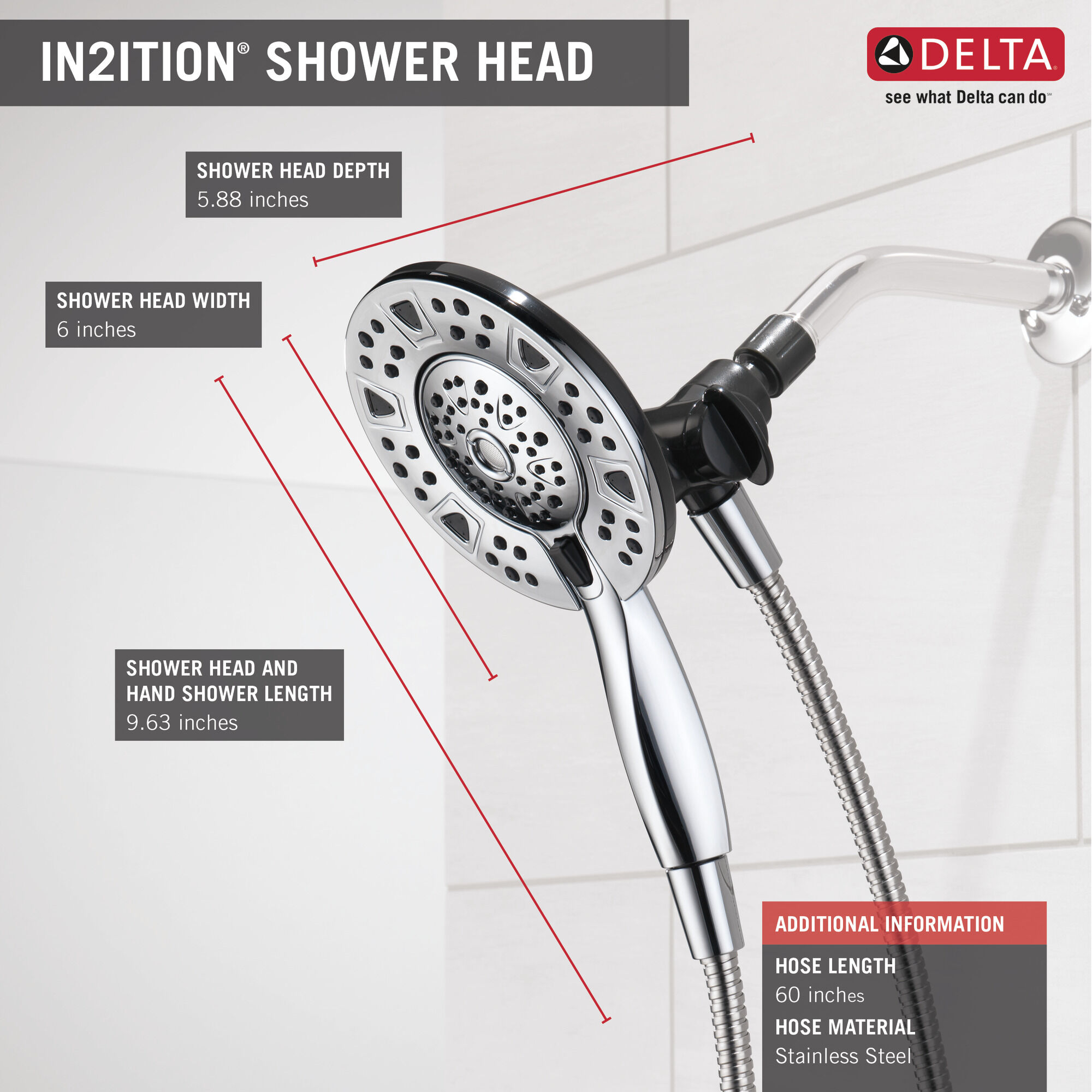 In2ition 1.75GPM HSSH, 4 настройки Delta Faucet 75494 - Вид №8