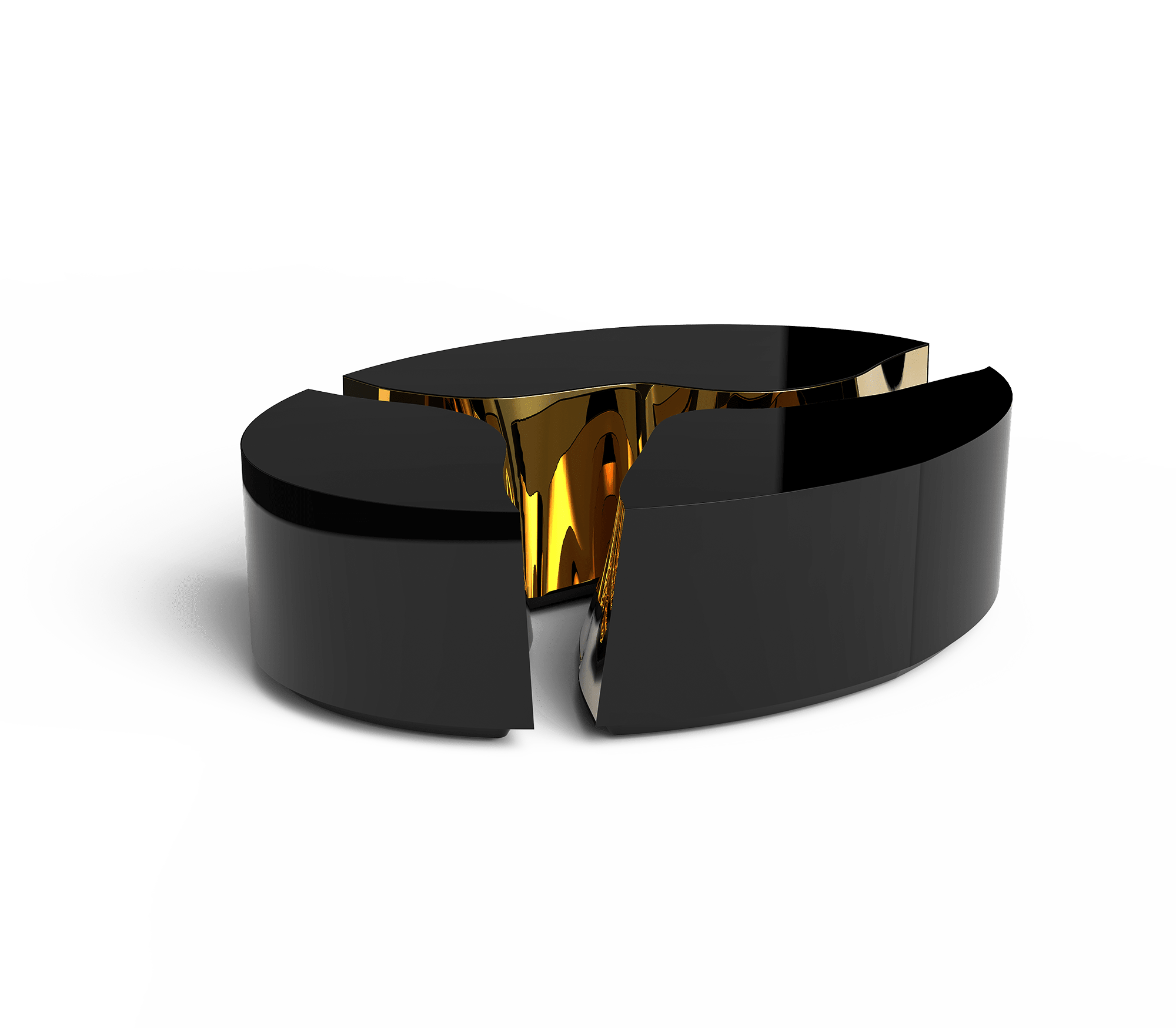 0-302 Овальный черный центральный стол Lapiaz Boca Do Lobo 