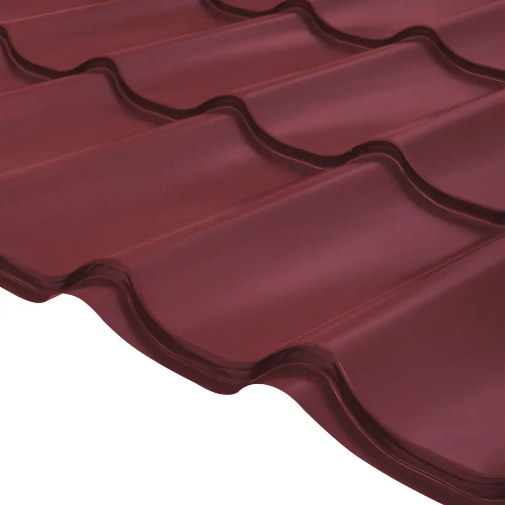 Металлочерепица 0.5 мм ГОСТ 3600x1180 мм RAL 3005 красный Grand Line STLM-2173198 - Вид №1