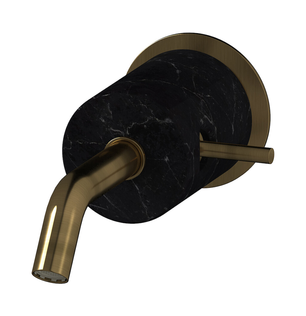 Встроенный в стену смеситель для раковины на 1 отверстие в комплекте с донным клапаном WE ARE IB mr209mb_2 Modern Bronze Marmo