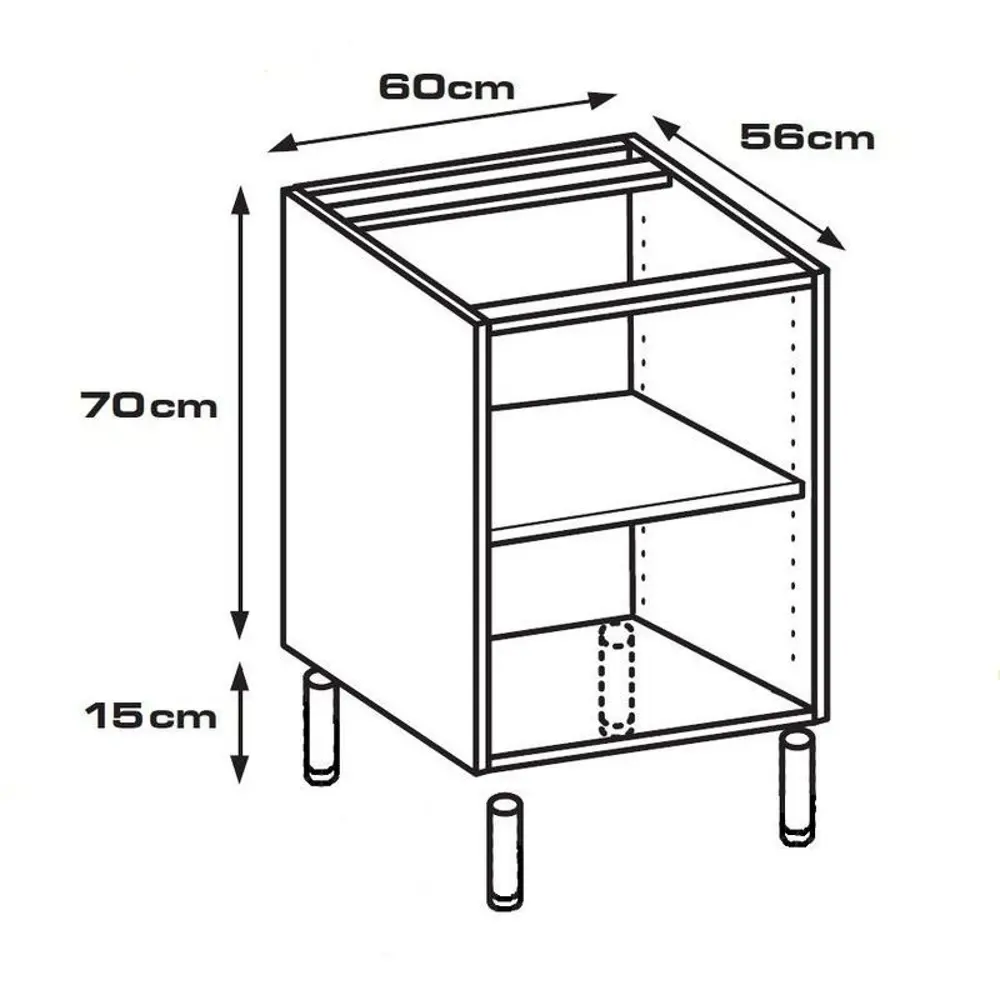 Каркас напольный 60x70x56 см, ЛДСП, цвет белый DELINIA STLM-2009475 - Вид №6