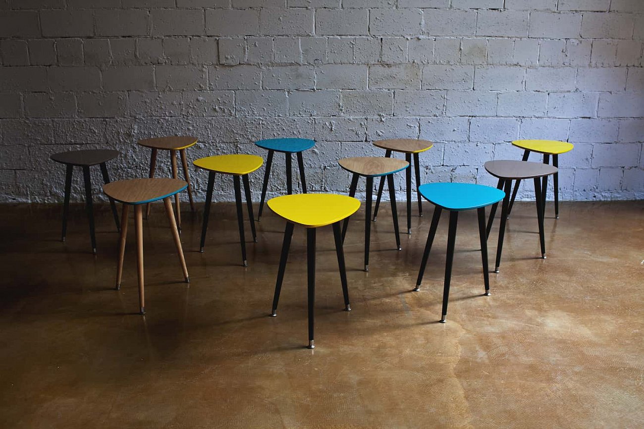 Кофейный столик с черными ножками бордовый "Капля" WOODI  00-3966497 Красный  - Вид №3