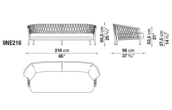 3-местный тканевый садовый диван B&B Italia Outdoor Erica ' 19 ARCH-00049713 - Вид №2
