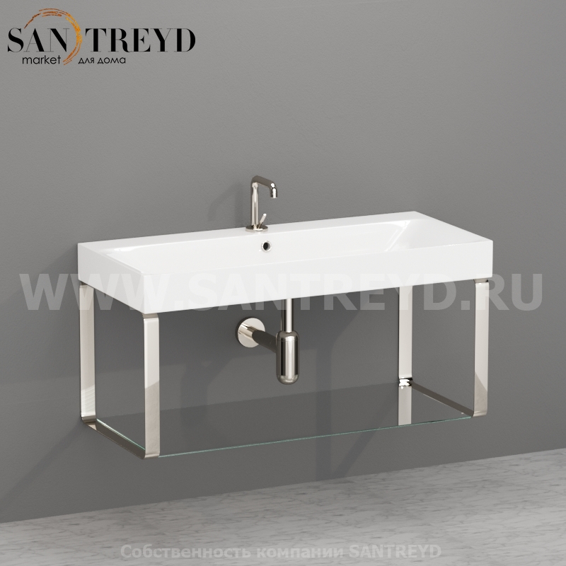 9153K2 Структура подвесная брашированный никель под умывальник 100 см Kerasan Cento Италия