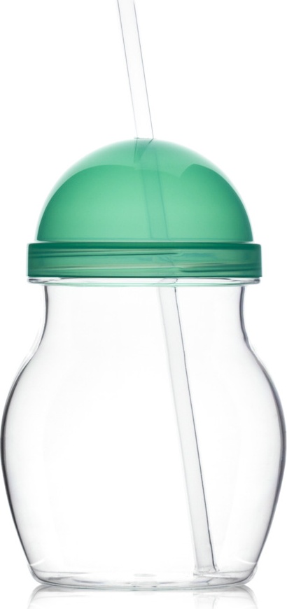 10640050 Diligence4us Бокал-матрешка с соломинкой 420мл Diligence4us (мятная крышка) Акрил 