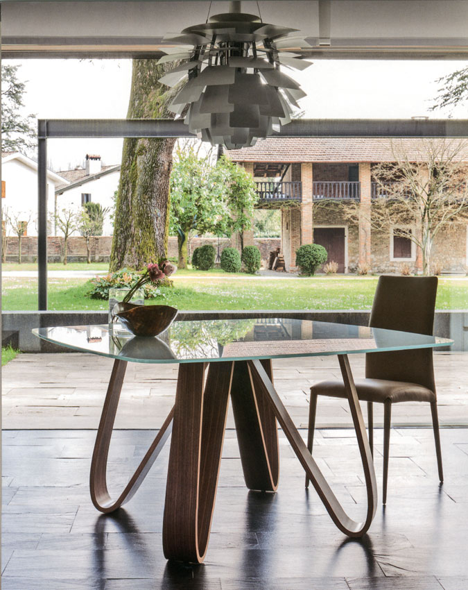 Стол Butterfly TONIN 8070FSV_glass P Couture