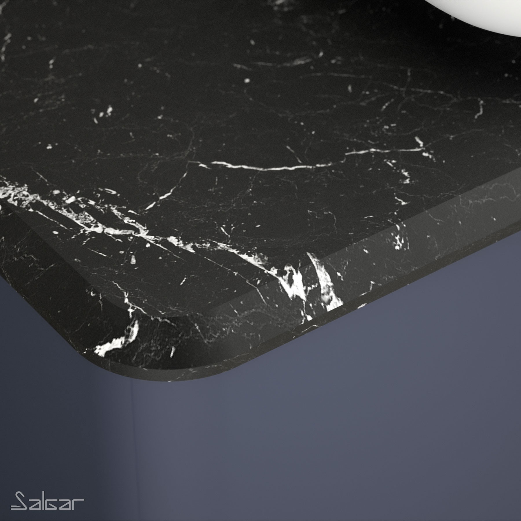 85172 SALGAR Столешница UNIIQ 1200 левая MARQUINA BLACK для верхней раковины 1210 x 22 x 460 мм  - Вид №1