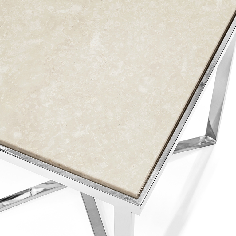 450185-37 ABHIKA БОКОВОЙ СТОЛ CHROMO MARBLE H52 HAZELNUT  - Вид №1