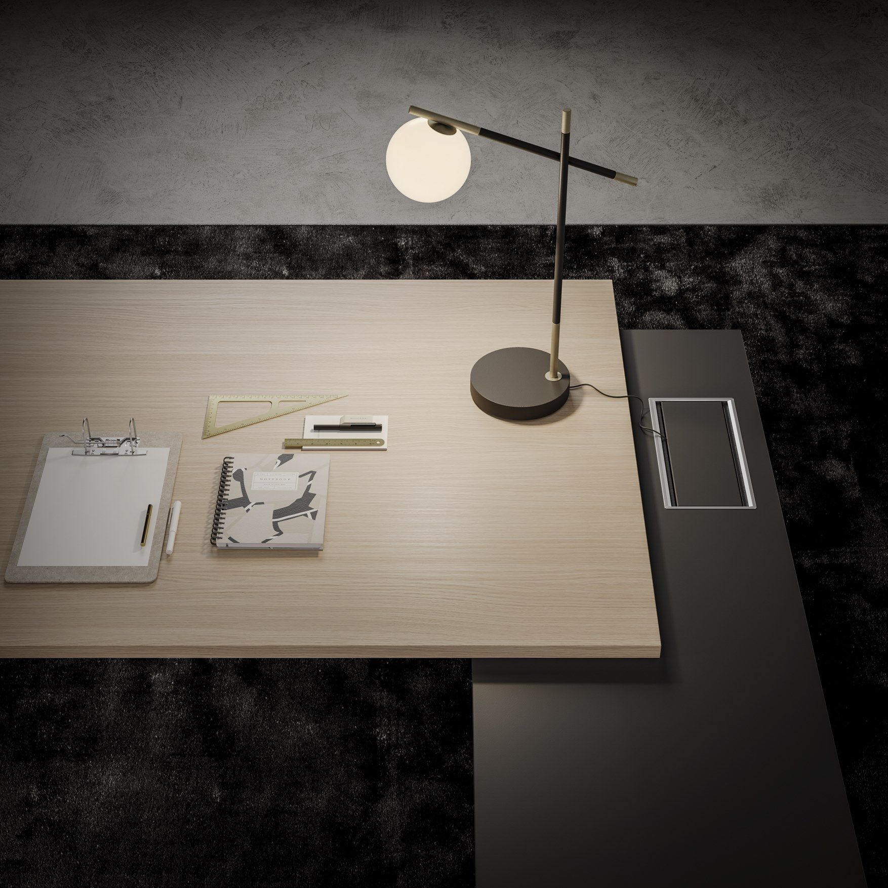 Прямоугольный рабочий стол Fenix-NTM® с системой кабельных втулок PROF ARCH-00051076 - Вид №2