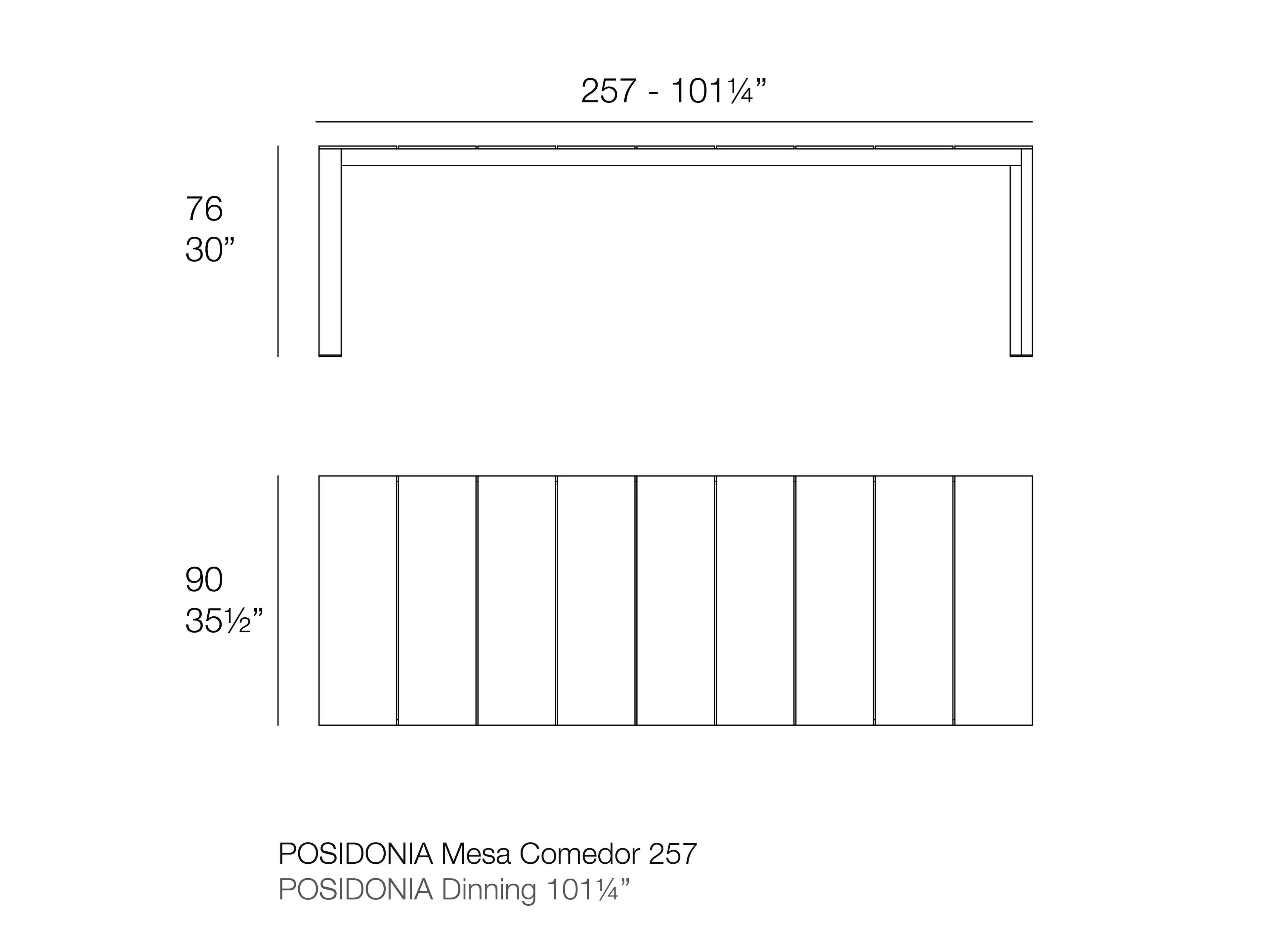 Алюминиевый прямоугольный садовый стол Vondom Posidonia ARCH-00082065 - Вид №3