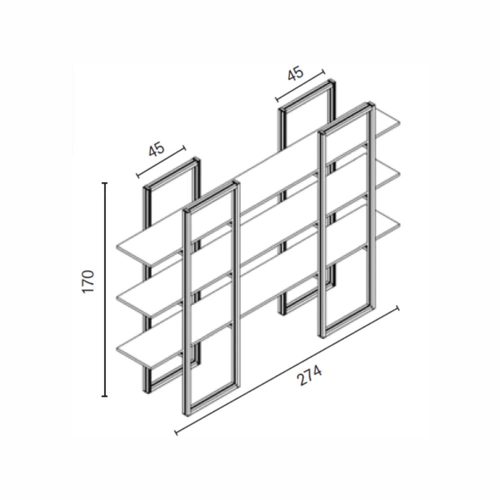 Модульный книжный шкаф из алюминия и дерева STUDIO T Ecodesign ARCH-00061159 - Вид №5