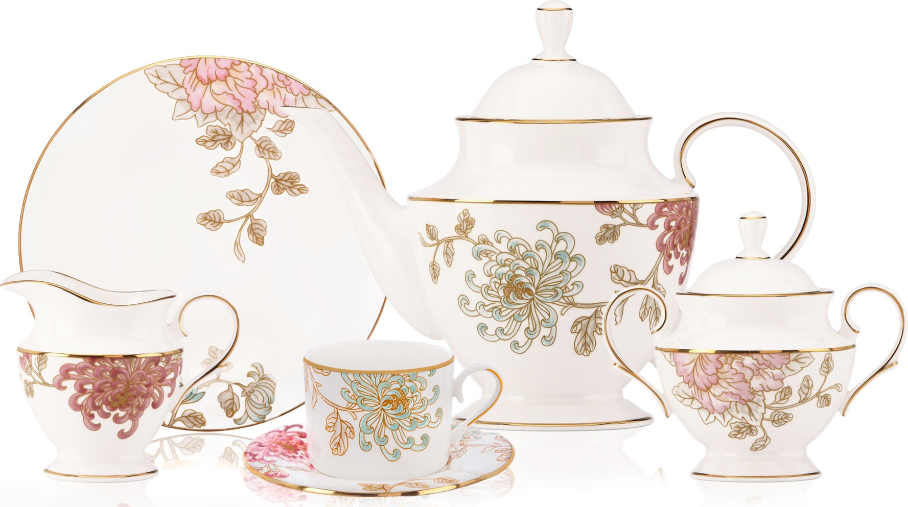 10665733 Lenox Сервиз чайный Lenox "Камелия,Маркеса" на 4 персоны 15 предметов Фарфор костяной 