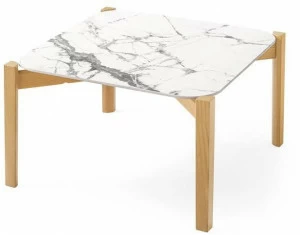 Calligaris Квадратный журнальный столик из керамики с эффектом мрамора Palette Cs5129-q