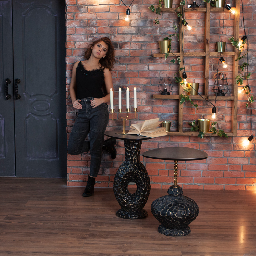 17001 Декоративный столик Лебес Амбер Графит BOGACHO 4627174557190 - Вид №1