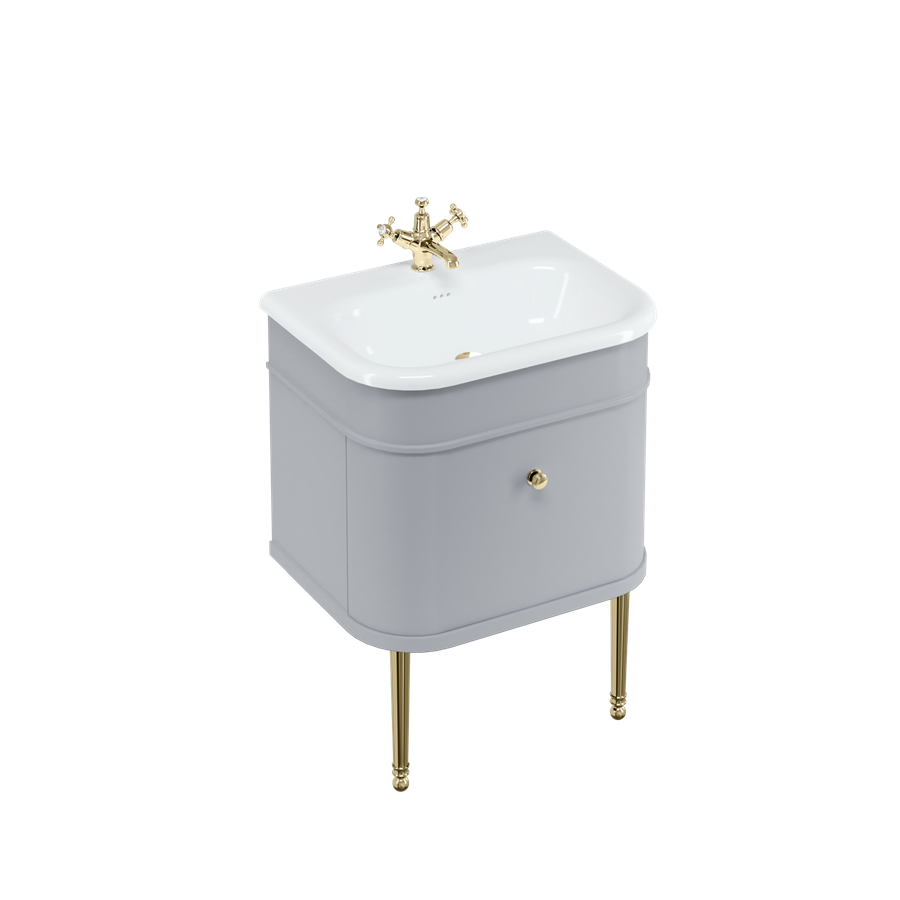 Burlington Chalfont Chalfont 650мм Тумбочка с одним выдвижным ящиком - Классический серый с никелевыми ножками CH65G-CHLEGNKL  - Вид №3