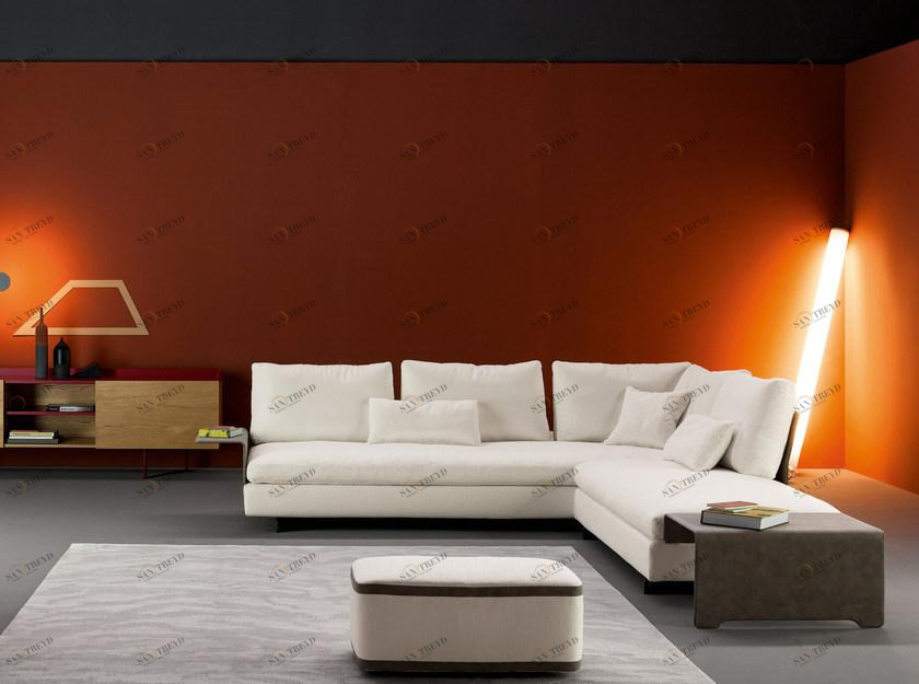 Bonaldo Мягкий угловой диван со съемным чехлом из ткани sun-id-1410592