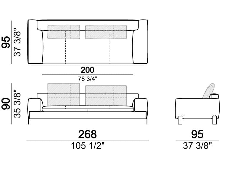 3-местный тканевый диван Arketipo BROWN SUGAR ARCH-00058205 - Вид №7