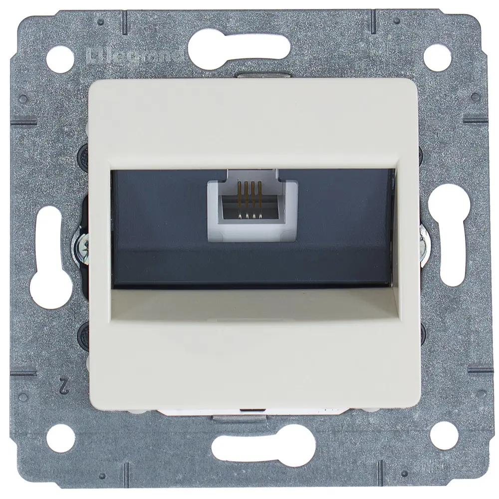 Телефонная розетка встраиваемая Legrand Cariva RJ11, цвет слоновая кость STLM-2123272