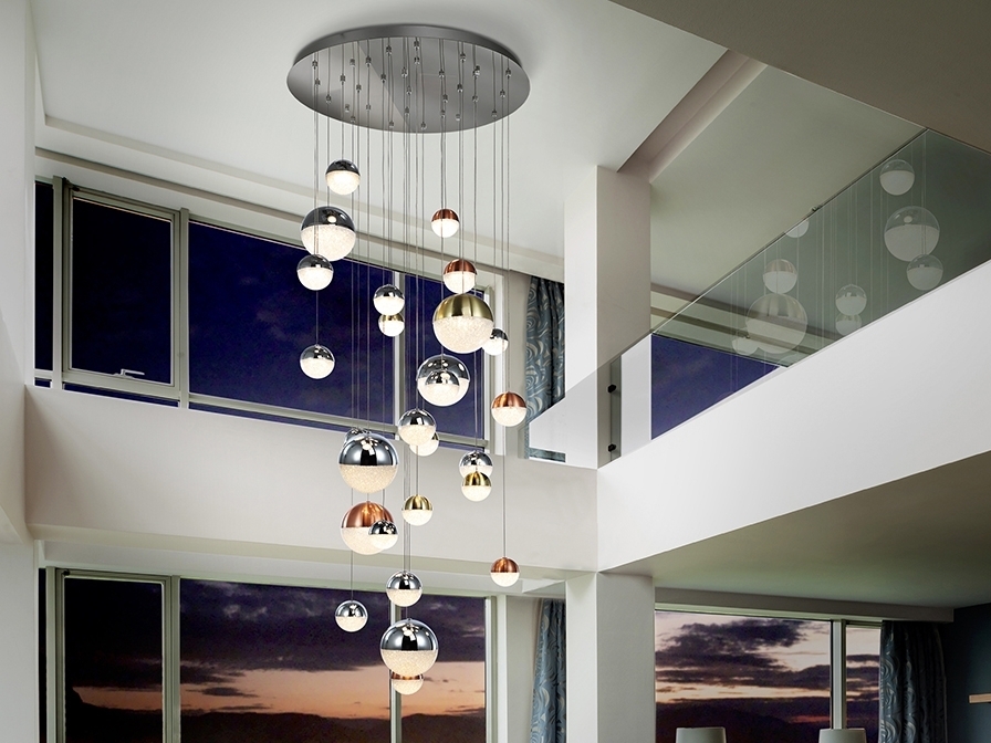 109083 Подвесной светильник LED 27L Ø80 DIM BLUETOOTH цветной 500 см Schuller Sphere - Вид №1