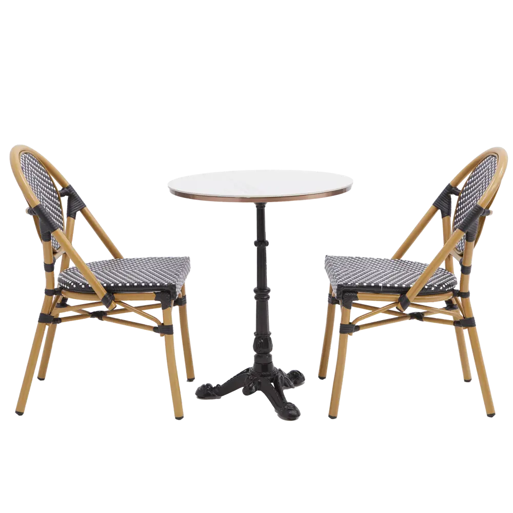 Стол садовый Naterial Paris 60x60x74.5 см чугун/камень цвет бежево-черный STLM-2100781 - Вид №13