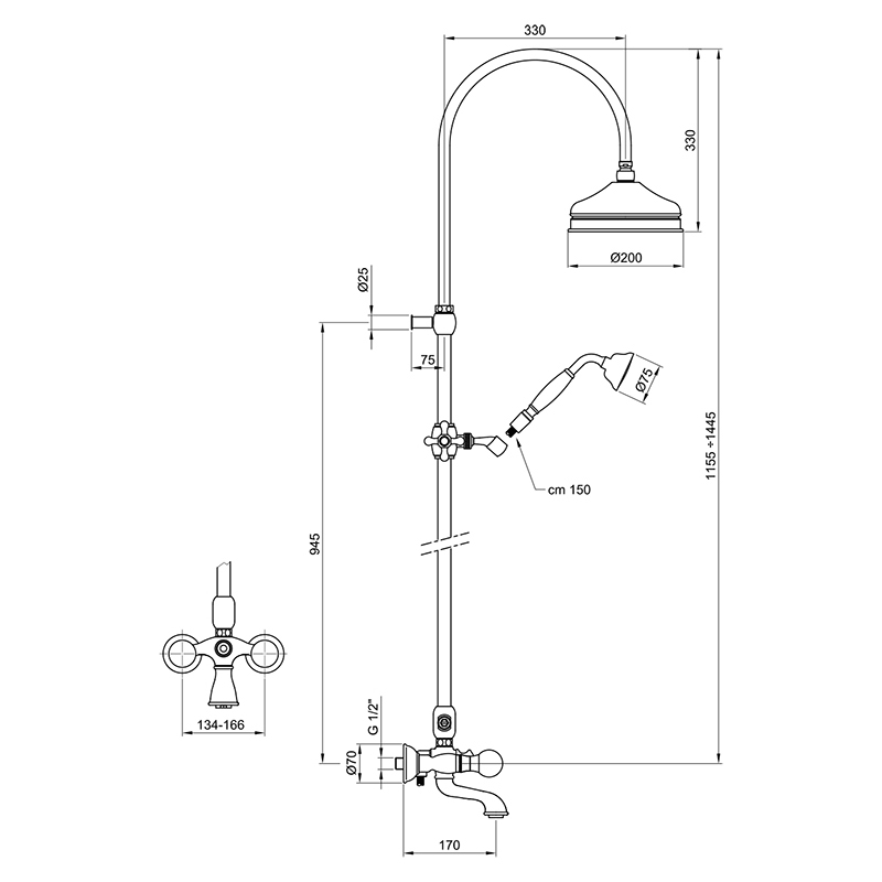 KA721208065 Душевая система Webert Karenina  - Вид №1