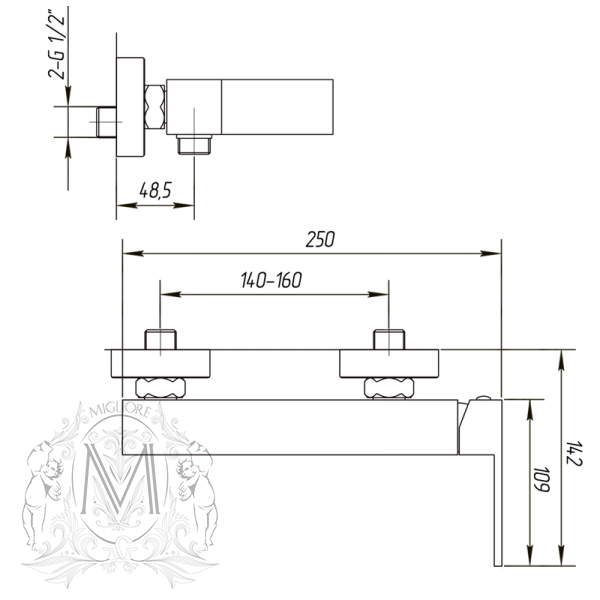 Смеситель MIGLIORE Kvant ML.KVT-2739.CR для душа  - Вид №2