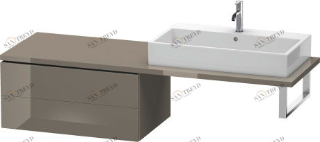 LC583908989 Шкафчик для консоли L-Cube #LC5839 820 x 547 мм Фланелево-серый глянцевый лак Duravit