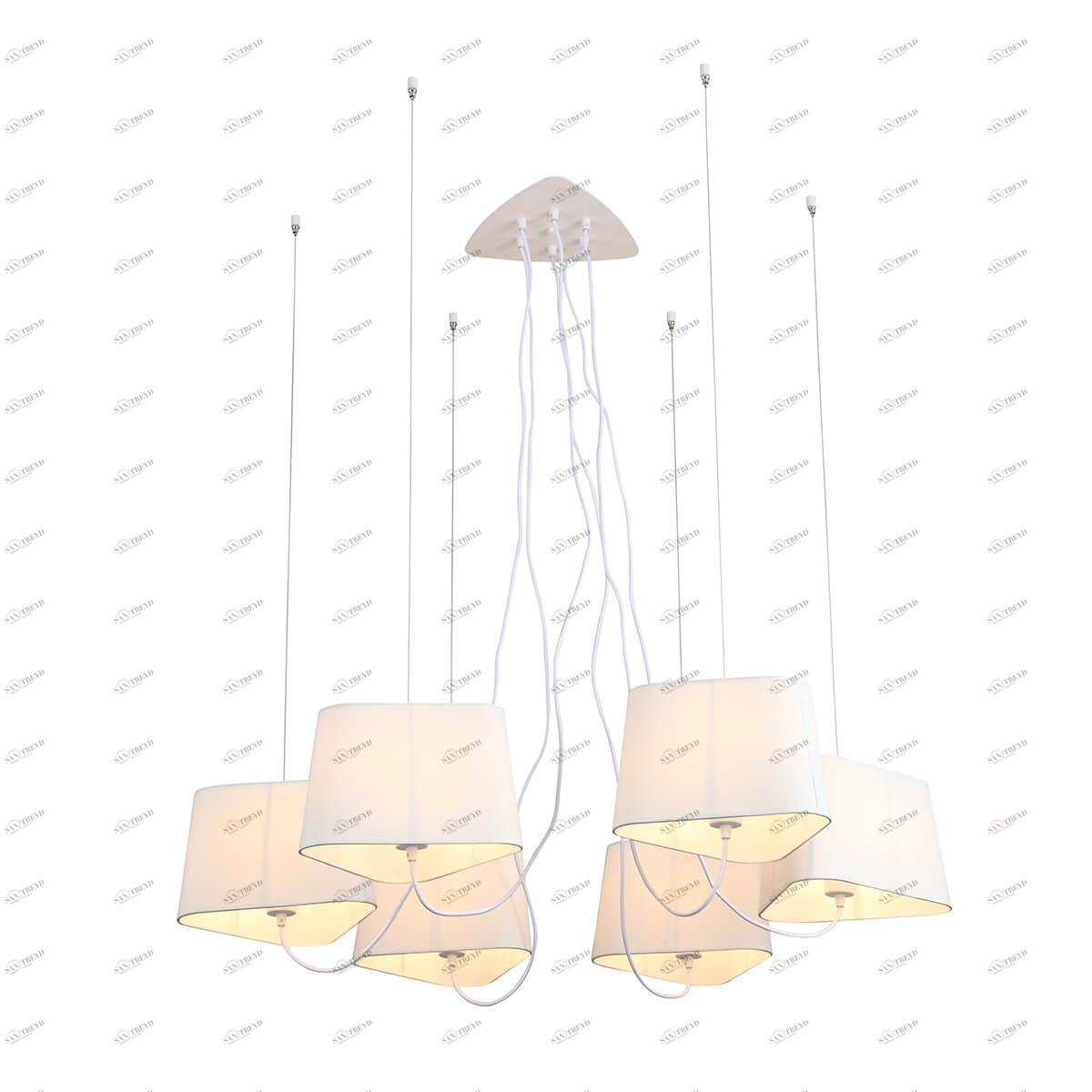 Люстра подвесная белая 6 ламп ST Luce Ambrela SL1110.503.06 ST LUCE ДИЗАЙНЕРСКИЕ, AMBRELA 00-3834378 Белый 