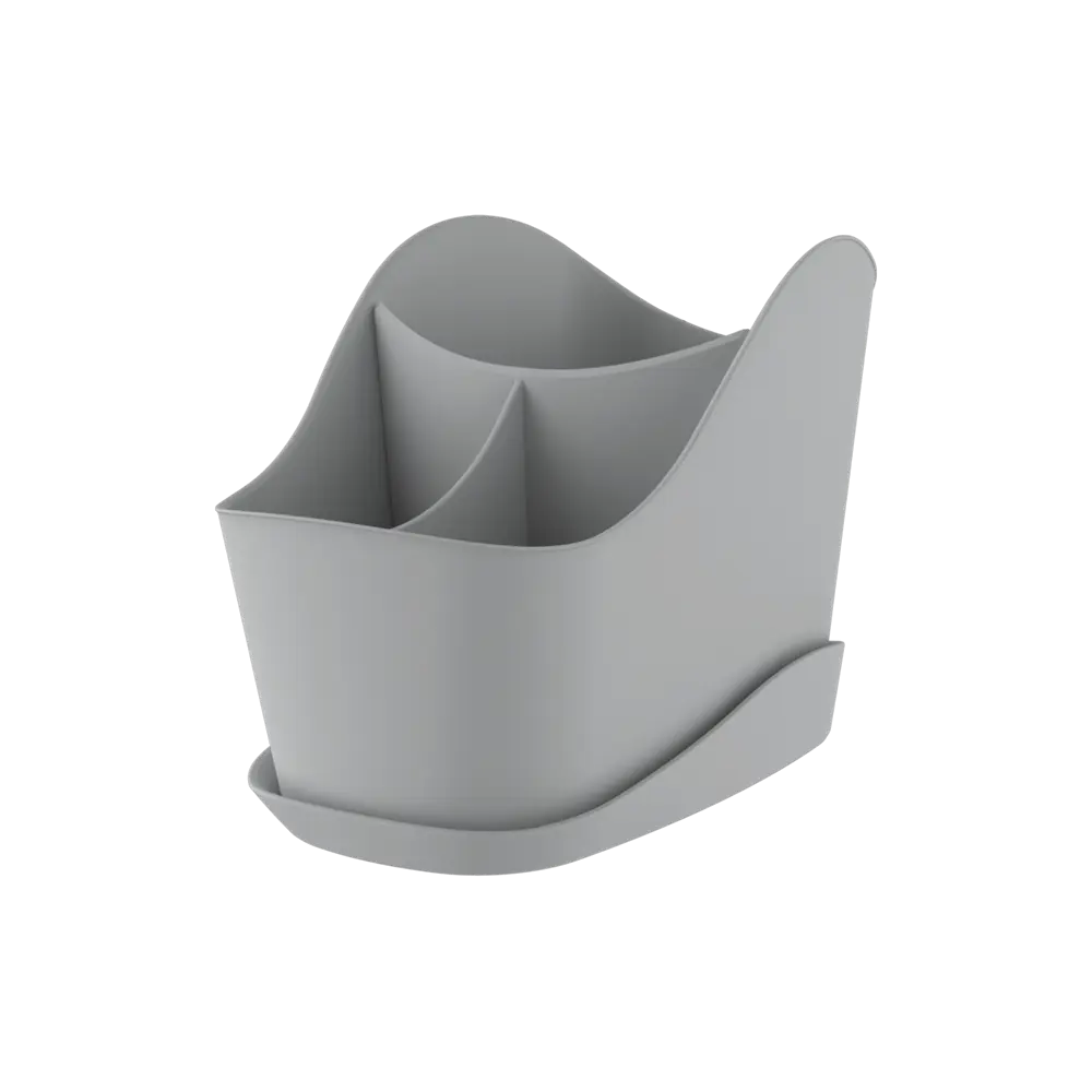 Подставка для приборов Teo 12.6x13.7x20.3 см пластик цвет серый Santreyd STLM-2101418