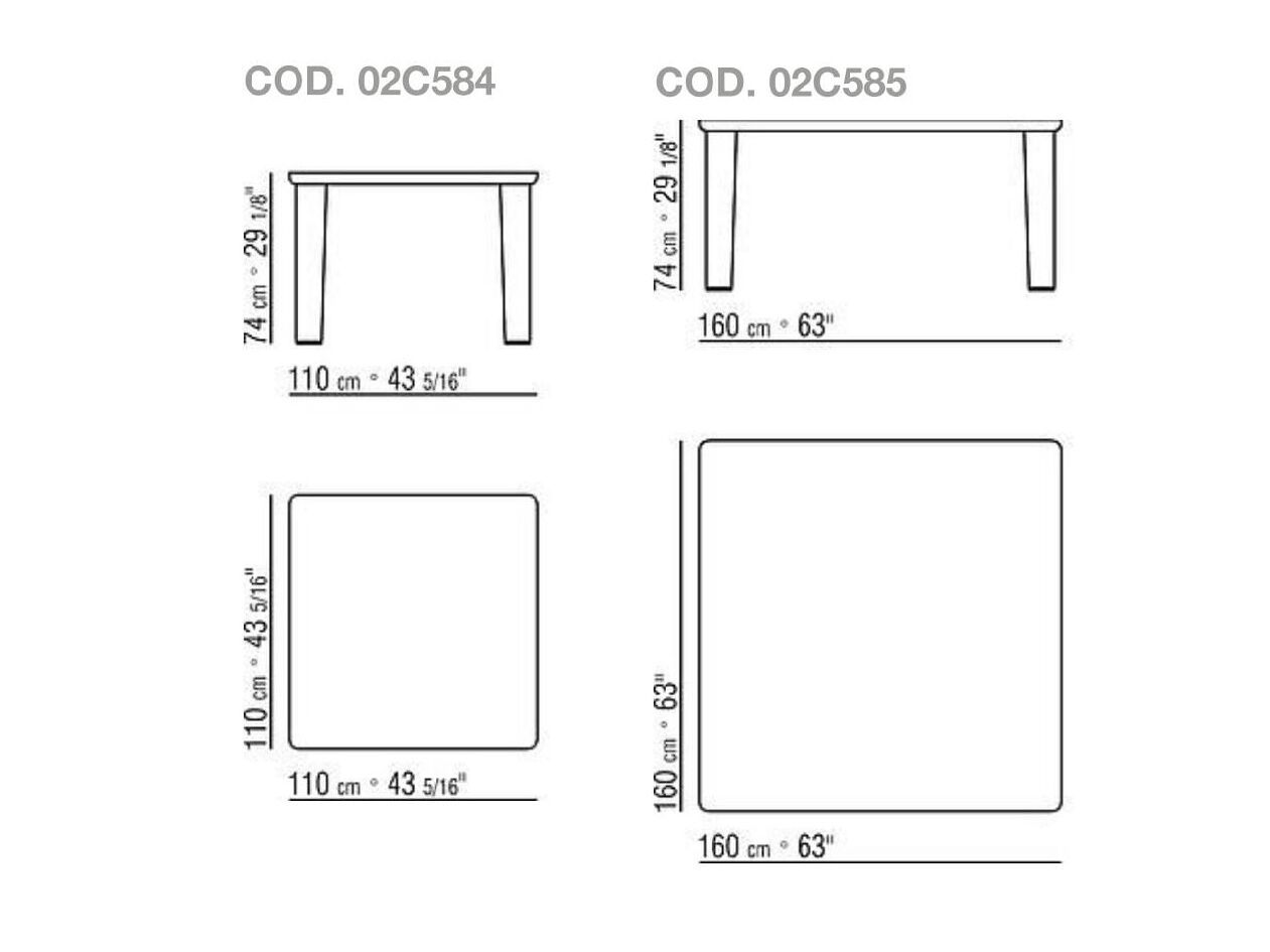 Квадратный деревянный обеденный стол Flexform Arnold ARCH-00057582 - Вид №2
