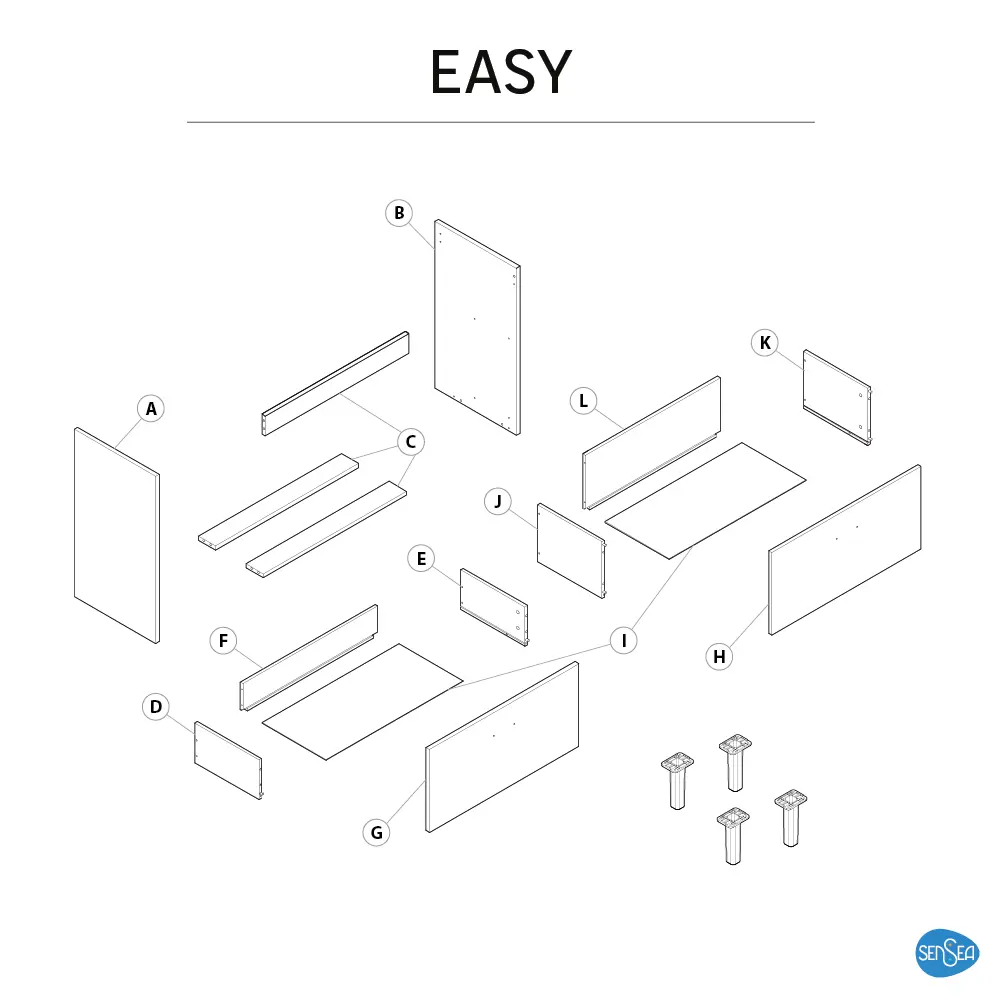 Тумба под раковину Sensea Easy напольная 70 см с двумя ящиками цвет дуб 86197262 STLM-2050744 - Вид №10