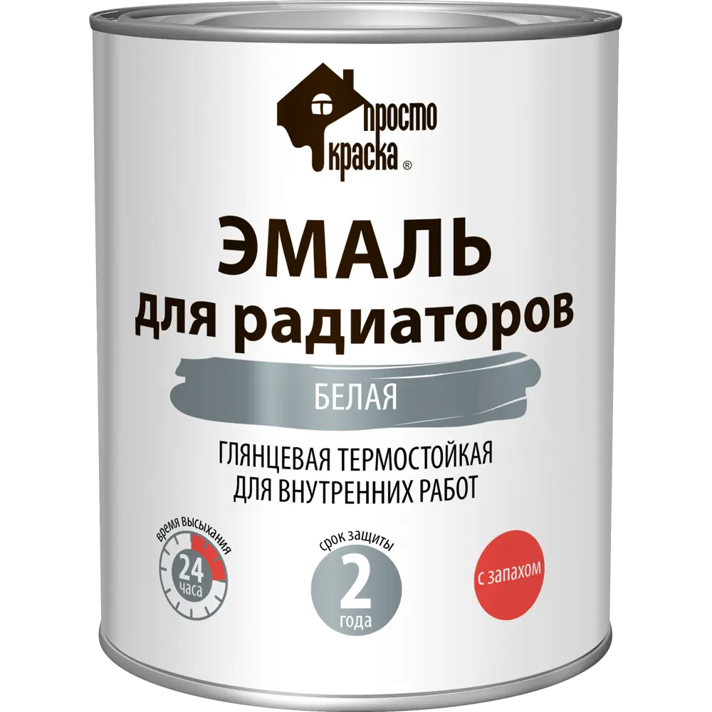 Эмаль для радиаторов Простокраска гладкая цвет белый 0.9 кг STLM-2191067