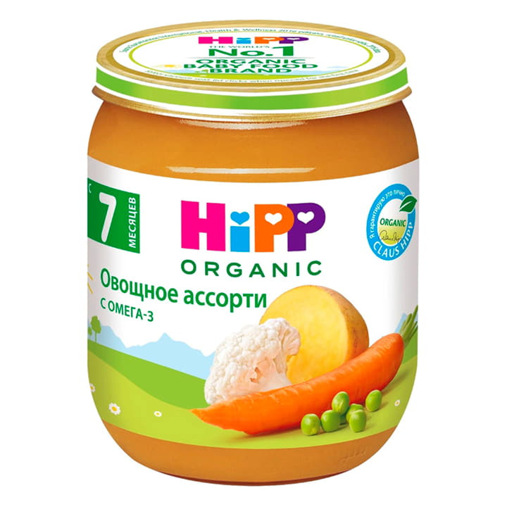 Пюре Овощное ассорти с 7 месяцев HiPP 125 г Santreyd 15714 - Вид №1