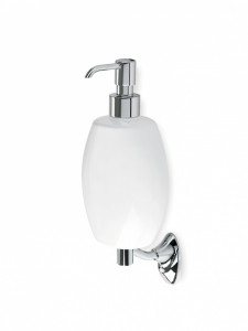 ZE30(08-BI) Stil Haus Zefiro, настенный керамический дозатор, цвет хром - белая керамика